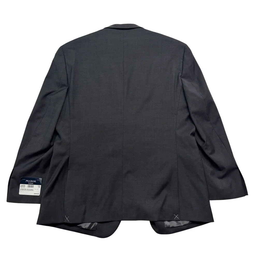 NEW $299 Jos A Bank Traveler 44R Charcoal Blazer Jacket Sport Coat Stretch Wool